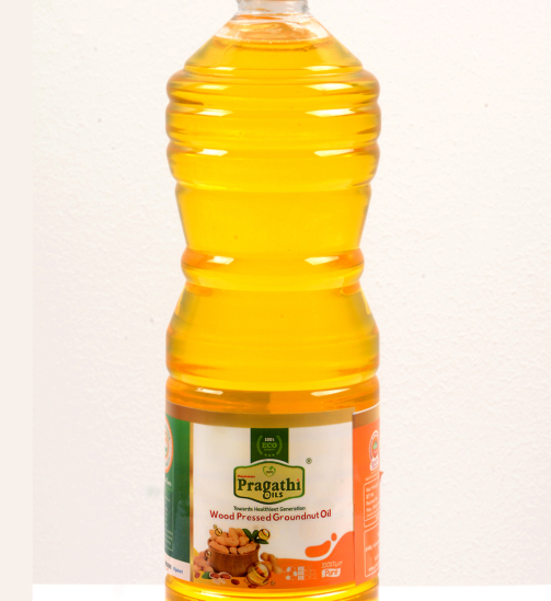 Pragathi Wood Pressed Groundnut Oil 1Ltr BD 3.250